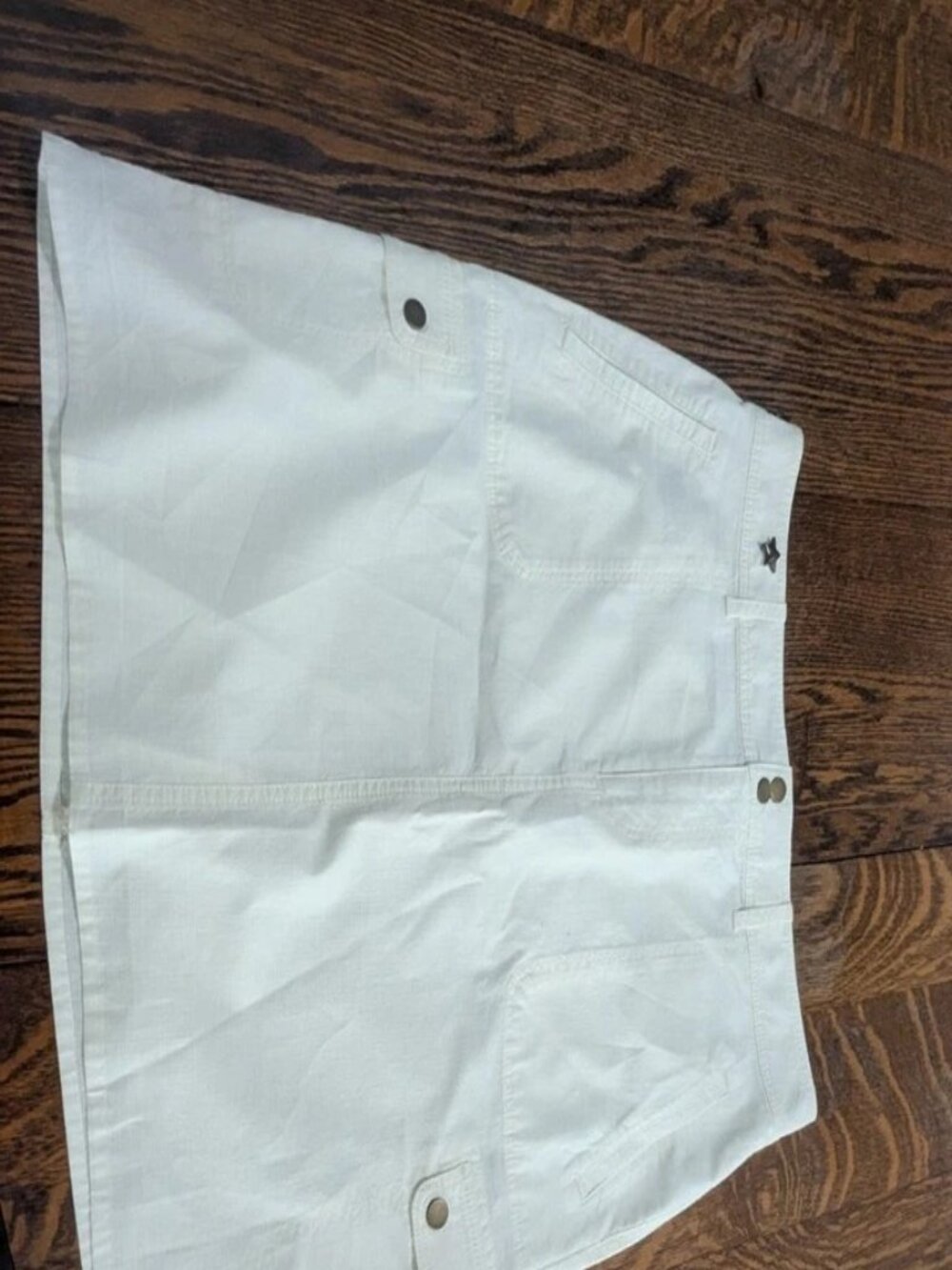 Vintage L.L. Bean White Midi Denim Skirt Favorite Fit Size 12